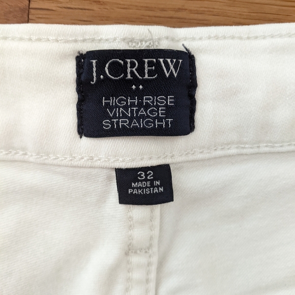J.Crew White High Rise Vintage Straight Jeans - Picture 3 of 8
